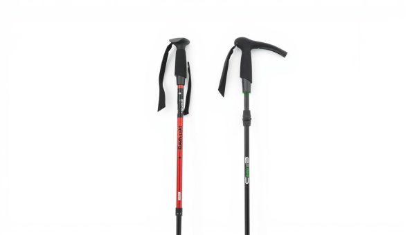 Two pairs of trekking poles, one inexpensive and one high-quality, standing side by side against a plain white background. The cheap poles are thin, flimsy, and have a basic design, while the expensive ones are sturdier, with ergonomic grips and adjustable length features. The lighting is soft and even, highlighting the differences in construction and materials between the two sets of poles. The image conveys a sense of simplicity and focus, allowing the viewer to clearly see the contrasting qualities of the budget and premium trekking poles. Two pairs of trekking poles, one inexpensive and one high-quality, standing side by side against a plain white background. The cheap poles are thin, flimsy, and have a basic design, while the expensive ones are sturdier, with ergonomic grips and adjustable length features. The lighting is soft and even, highlighting the differences in construction and materials between the two sets of poles. The image conveys a sense of simplicity and focus, allowing the viewer to clearly see the contrasting qualities of the budget and premium trekking poles.